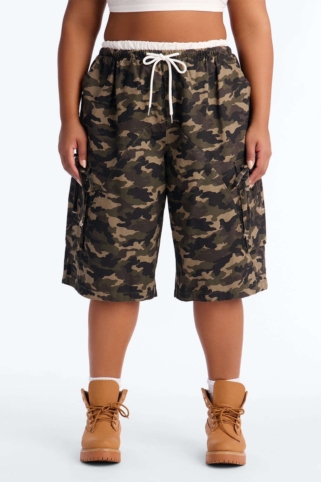Cool Girl Boxer Waistband Camo Bermuda Short - Camouflage