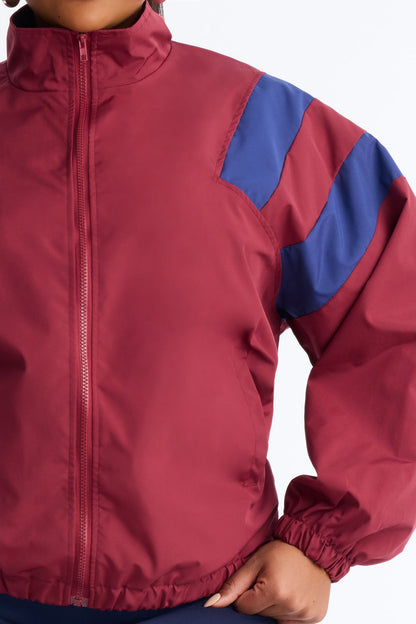 Always On The Move Windbreaker - Burgundy/combo