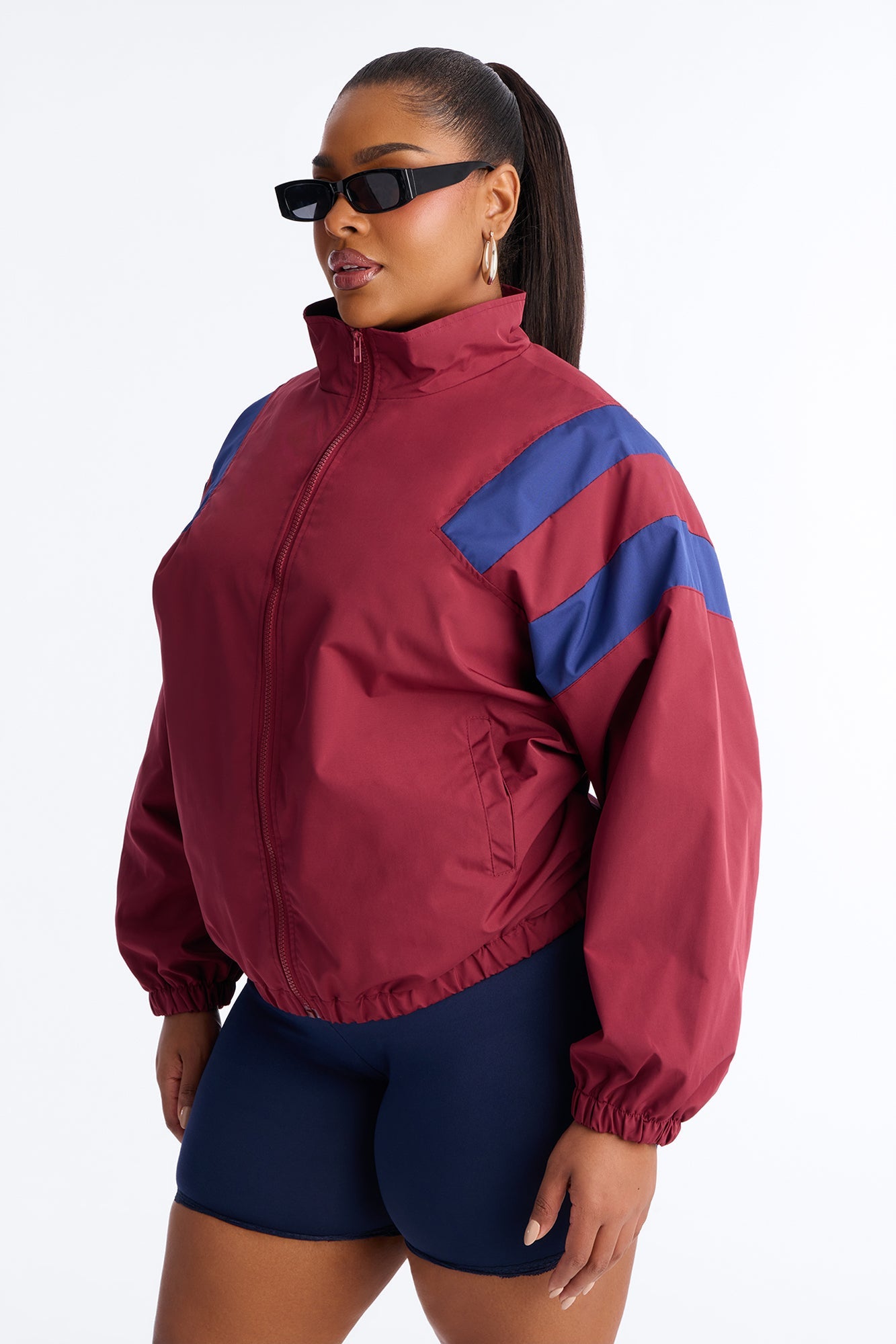 Always On The Move Windbreaker - Burgundy/combo
