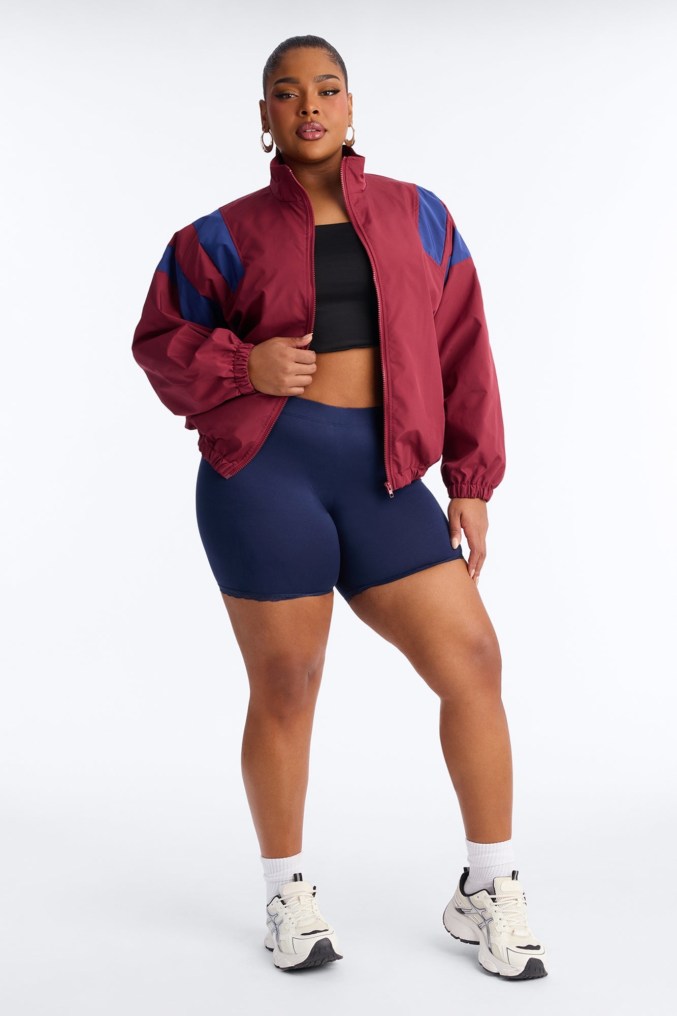 Always On The Move Windbreaker - Burgundy/combo