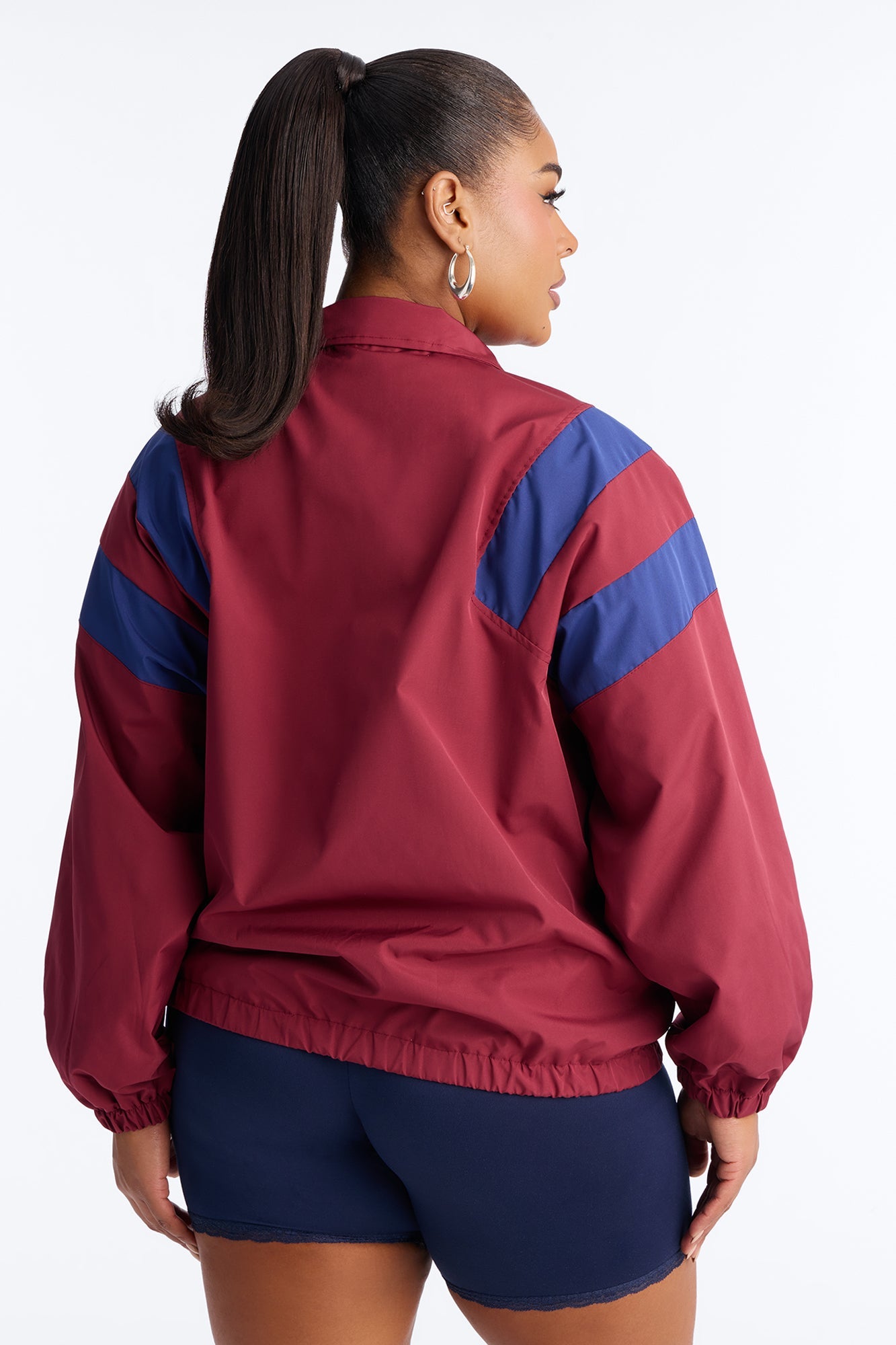 Always On The Move Windbreaker - Burgundy/combo