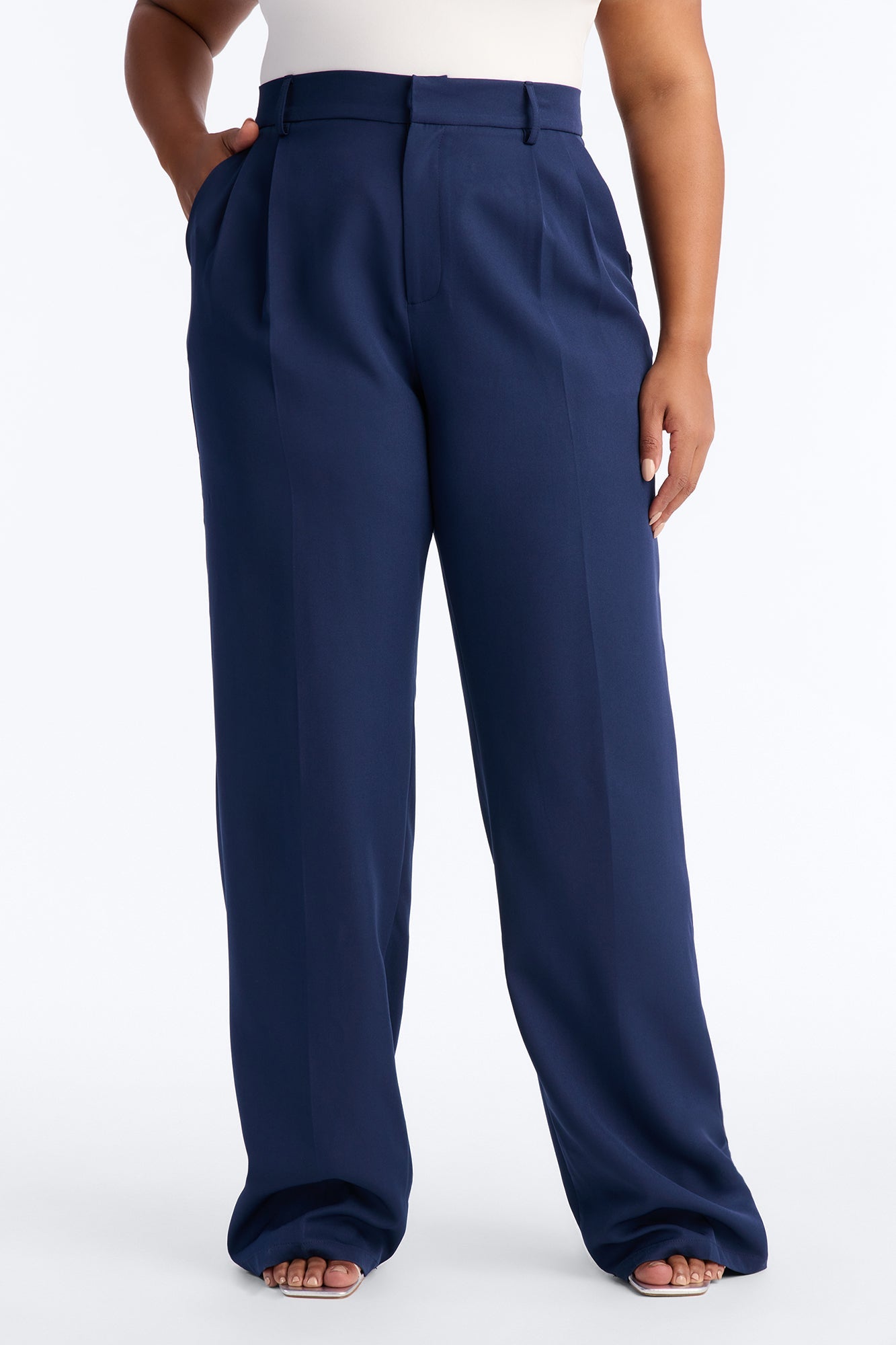 Tall Kendall High Rise Trouser Pant - Navy