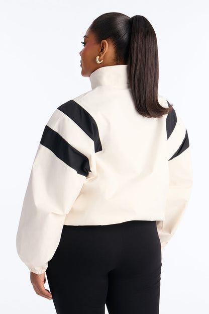Always On The Move Windbreaker - White/Black