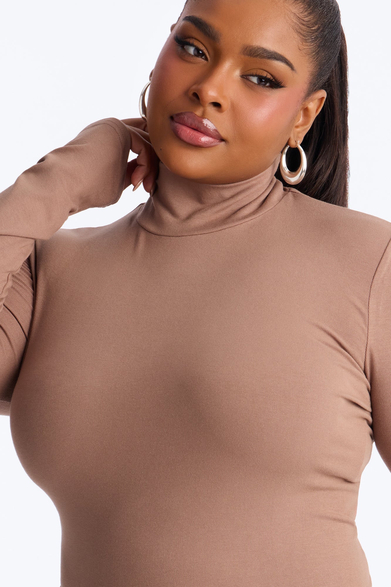 Diana Turtle Neck Skirt Set - Mocha