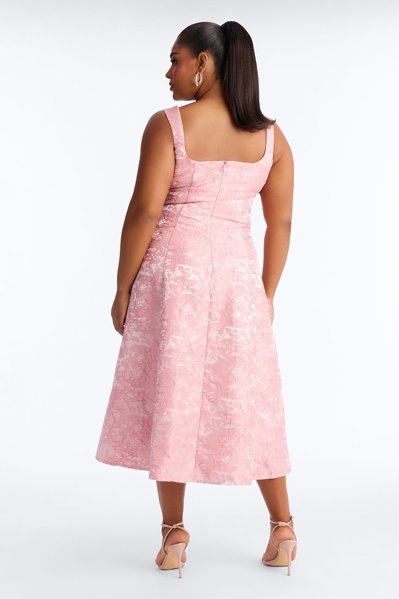 Building A Dynasty Jacquard Midi Dress - Pink