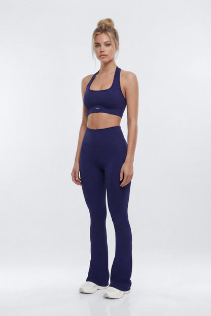 SeamlessLift™ Halter Sports Bra - Navy