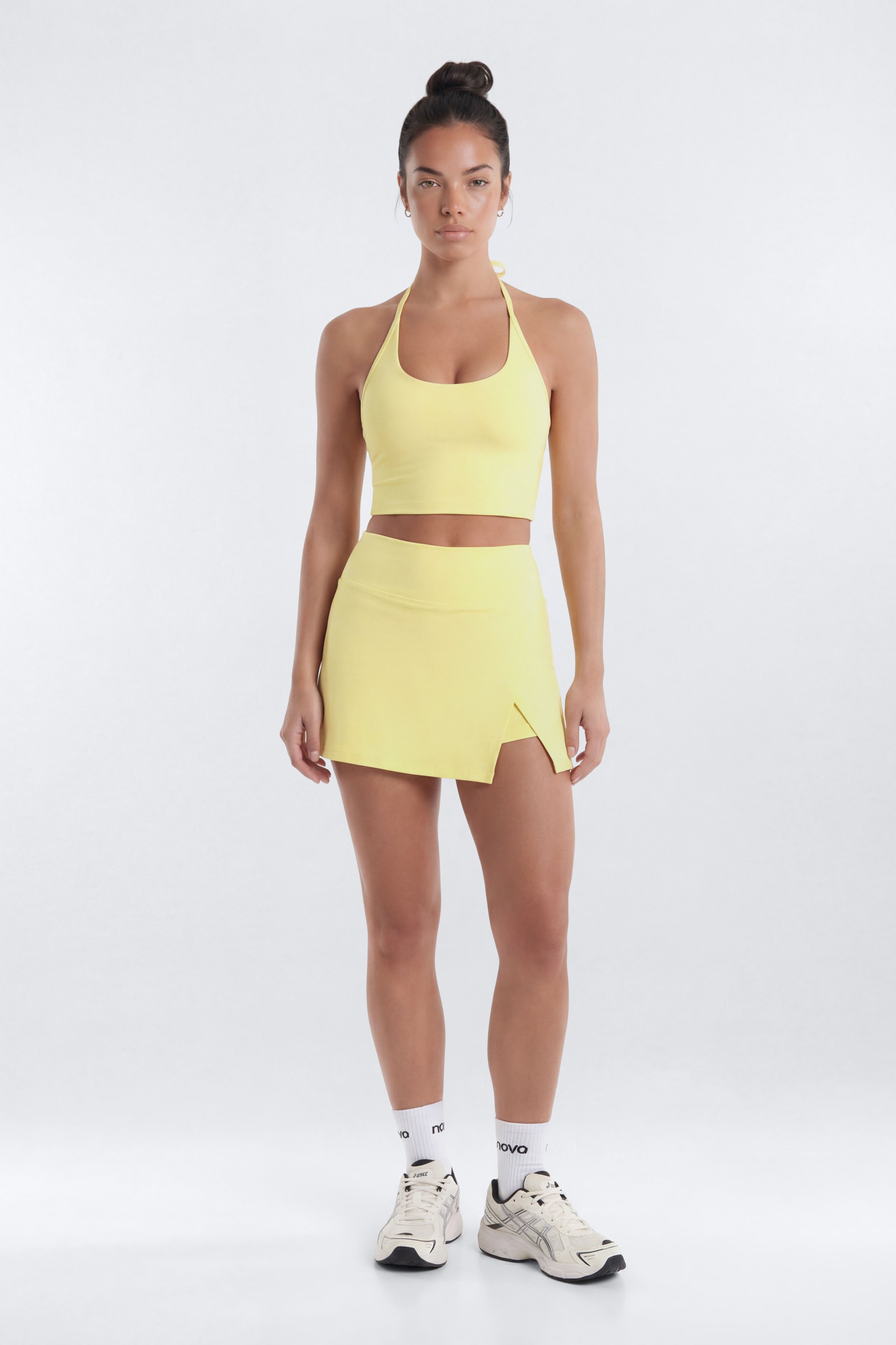 CloudForm™ Front Wrap Sports Mini Skort - Yellow
