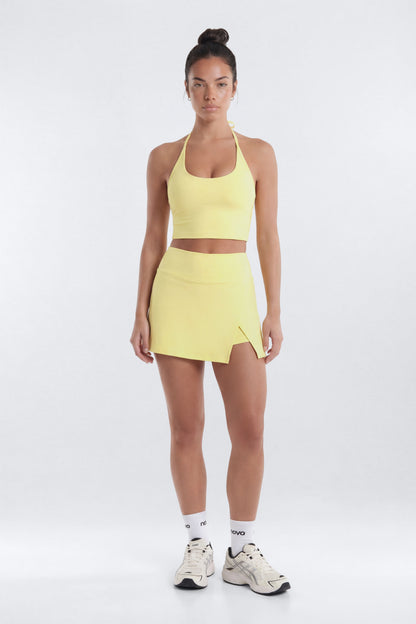 CloudForm™ Front Wrap Sports Mini Skort - Yellow