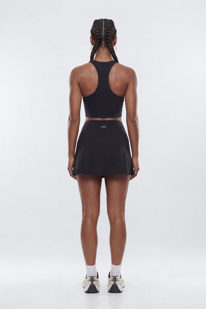 CloudForm™ Front Wrap Sports Mini Skort - Black