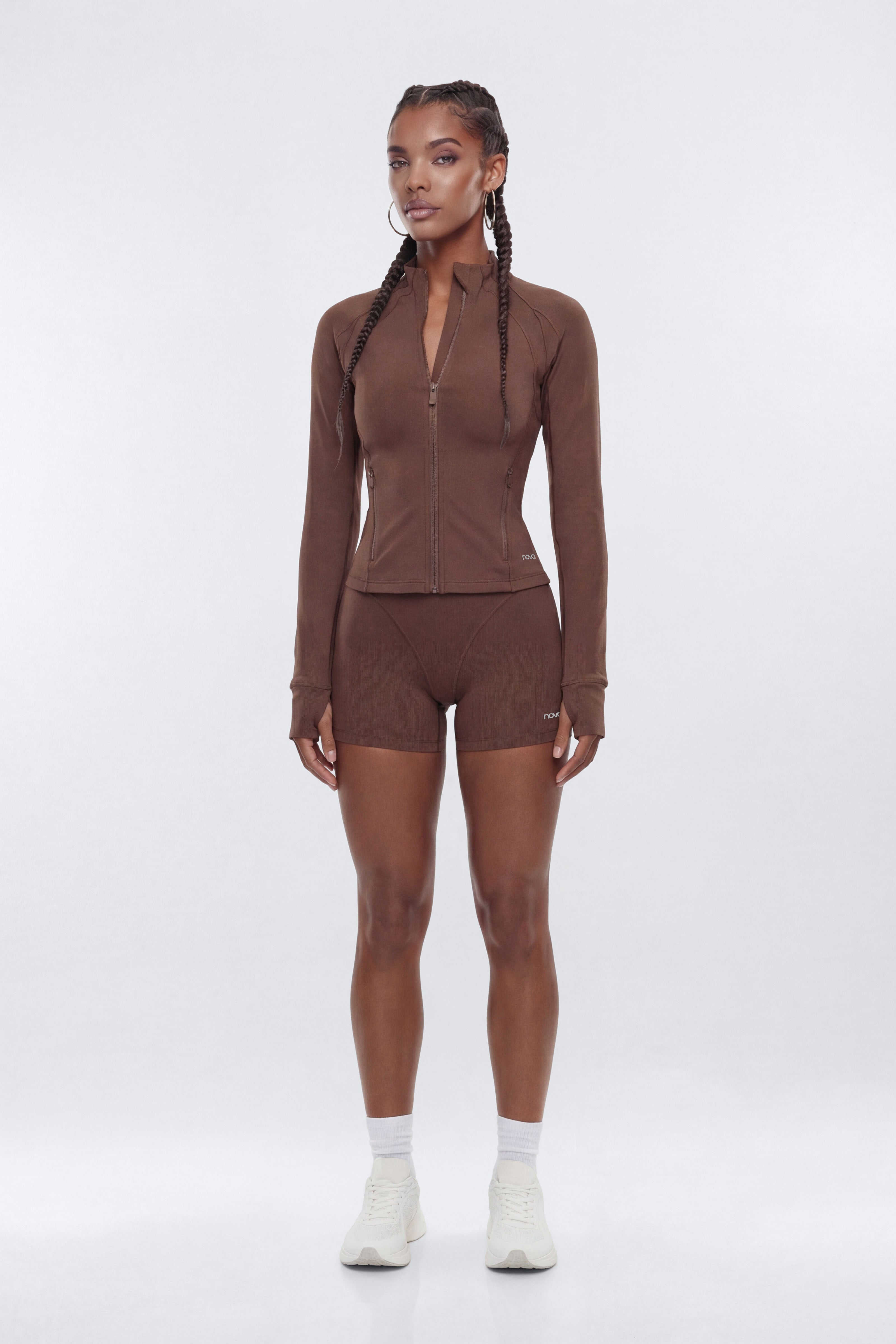 ProStretch™ Front Zip Sports Jacket - Brown