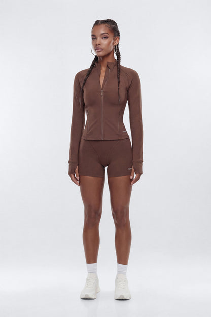 ProStretch™ Front Zip Sports Jacket - Brown