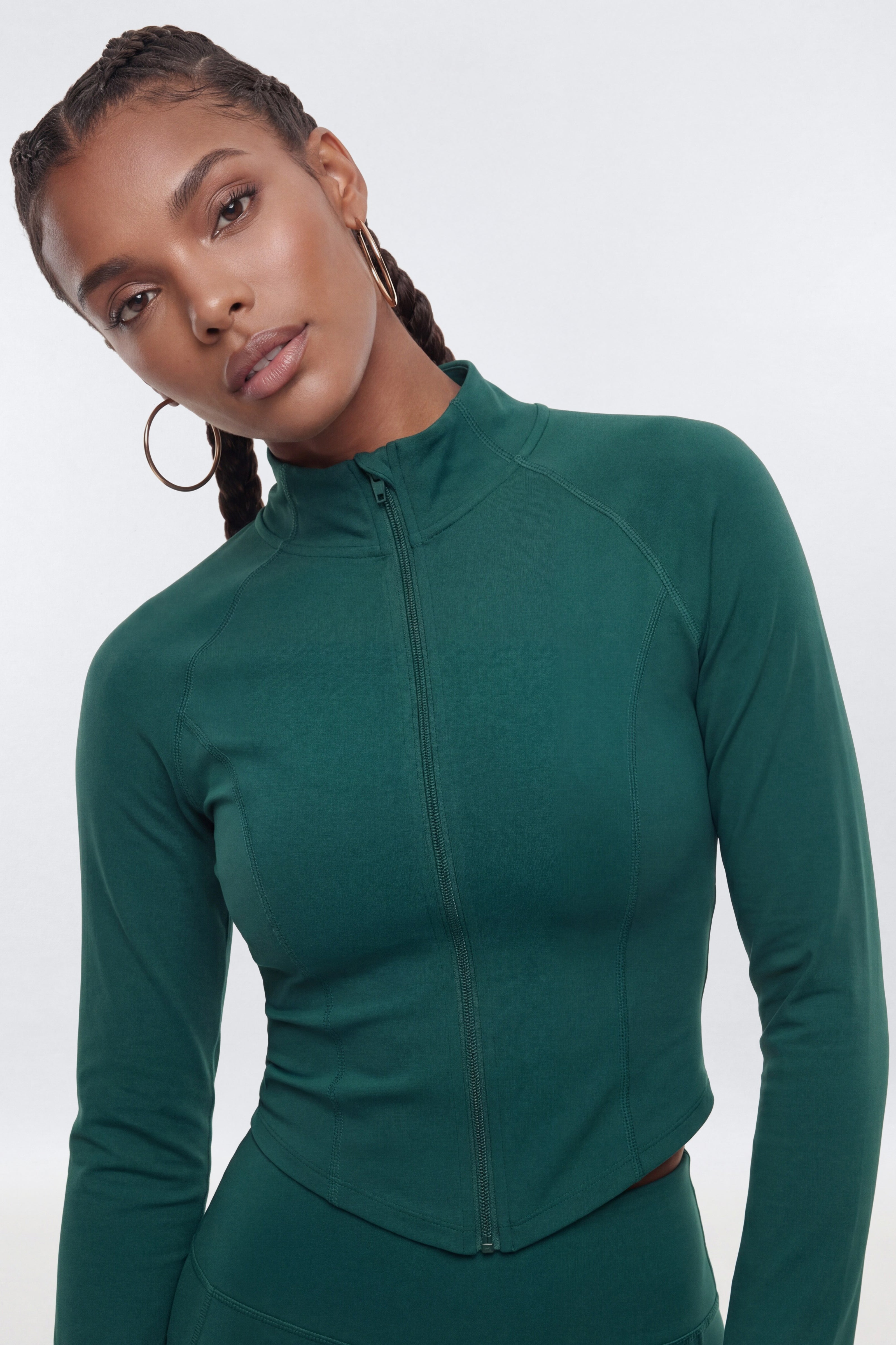 ProStretch™ Zip Up Crop Sports Jacket - Green
