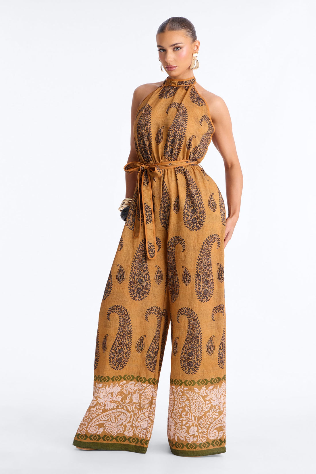 Moroccan Nights Backless Jumpsuit - Tan