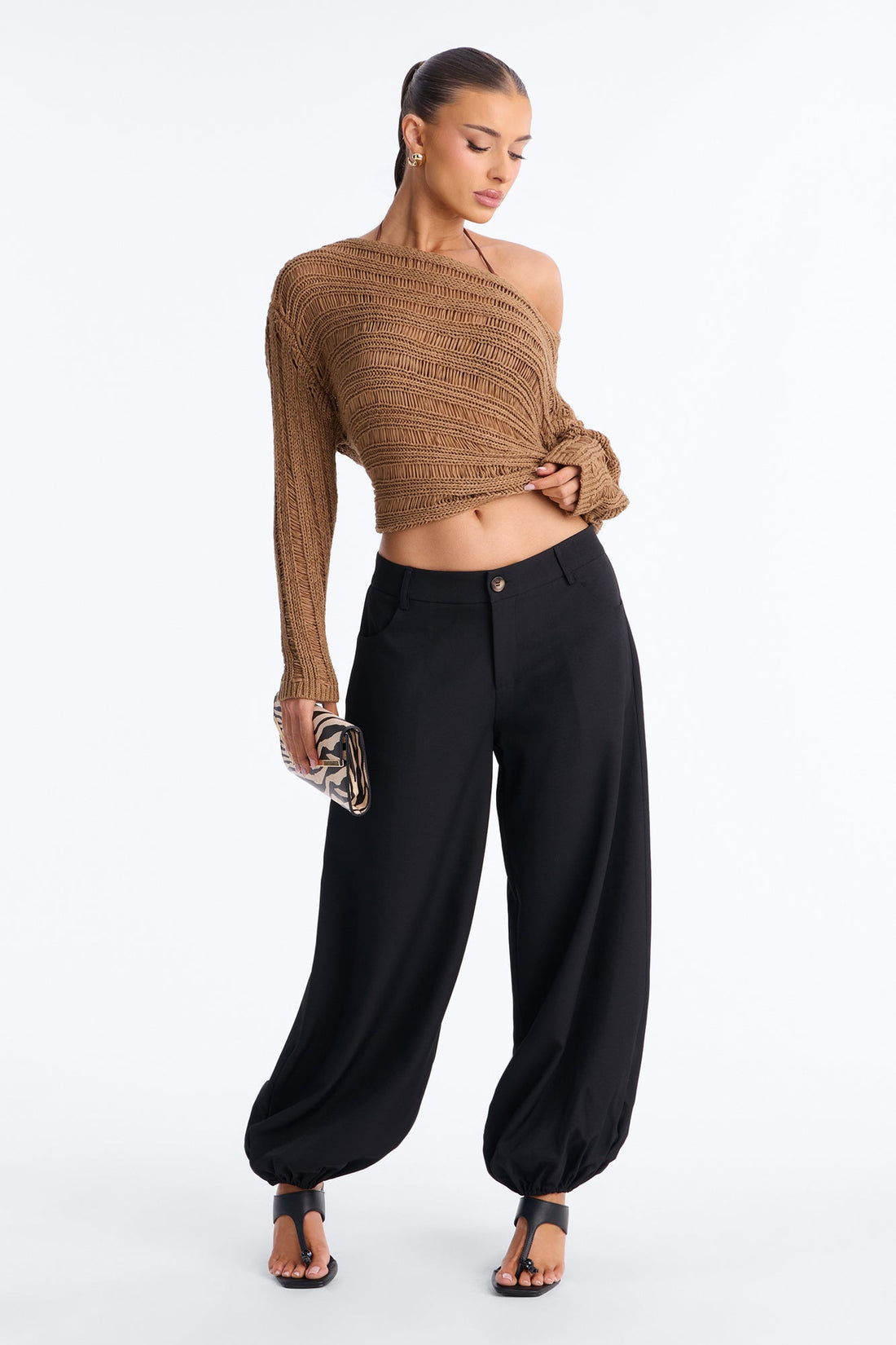 Rosalie Low Rise Trouser Jogger Pant 28″ - Black