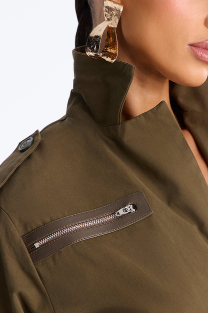 Kiana Barrel Wide Leg Jumpsuit - Olive