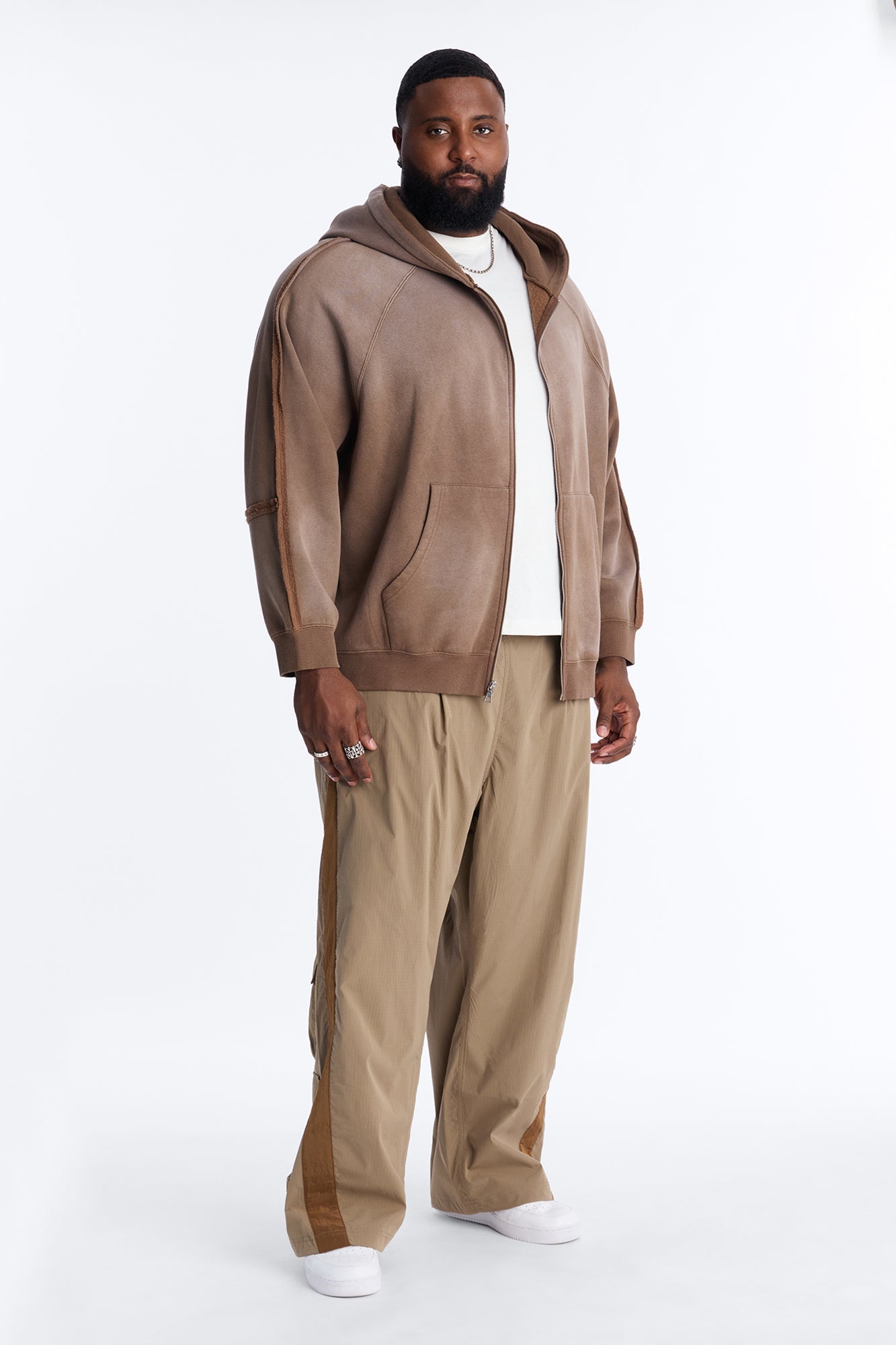 Wide Leg Rear All Over Pocket Tech Pant - Bronze