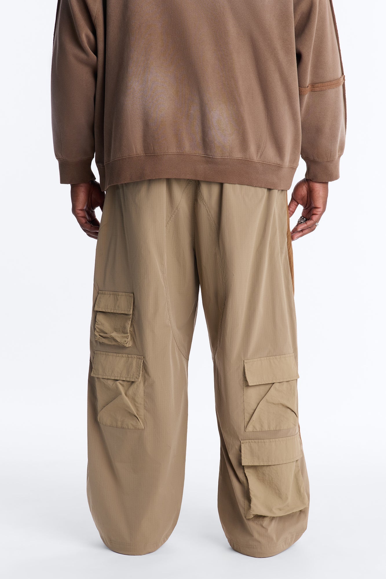 Wide Leg Rear All Over Pocket Tech Pant - Bronze