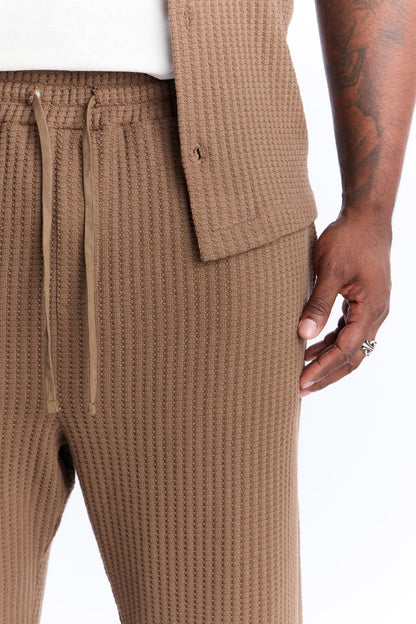 Baggy London Fog Textured Pant - Brown