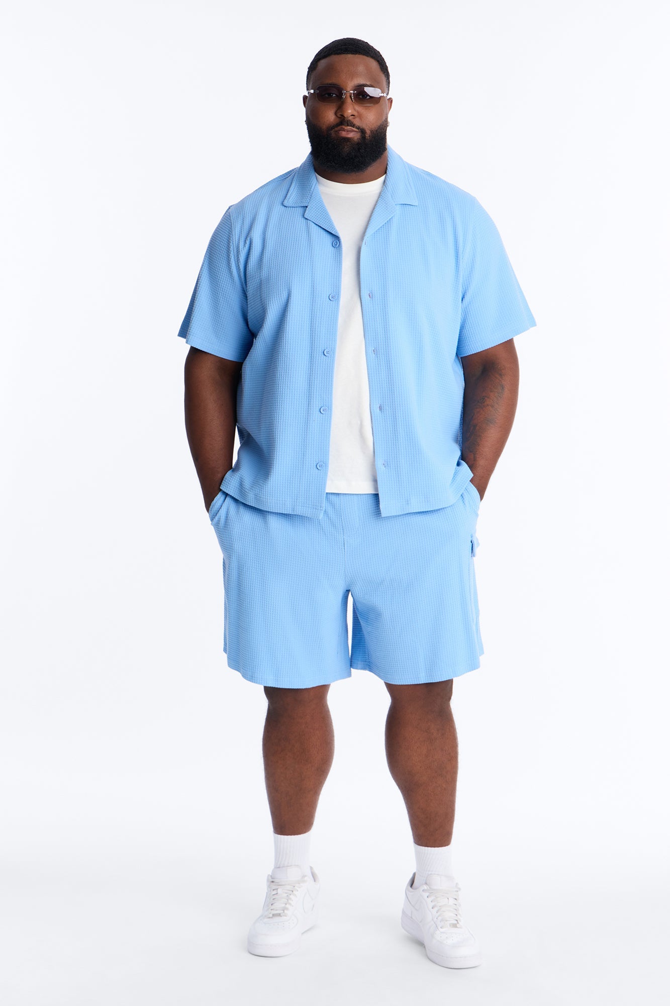 Relaxed Culver City Waffle Knit Short - Light Blue