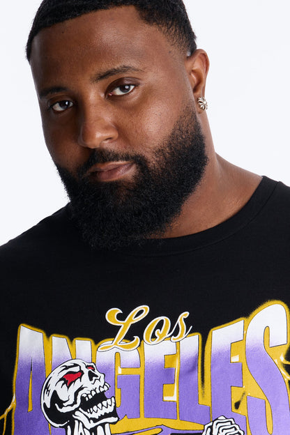 Los Angeles Skullers Oversized Short Sleeve Tee - Black