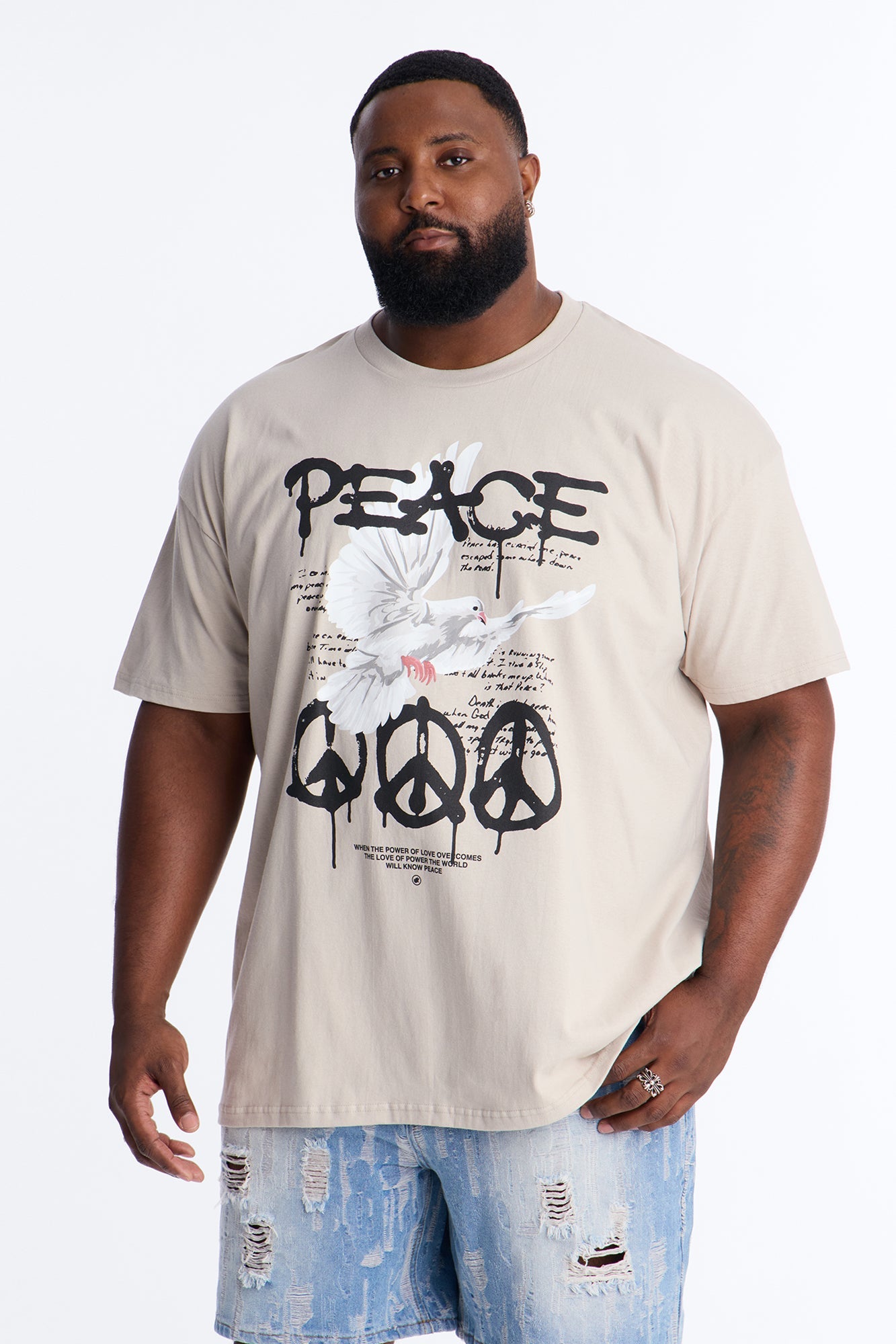 The Power Of Peace Short Sleeve Tee - Silver