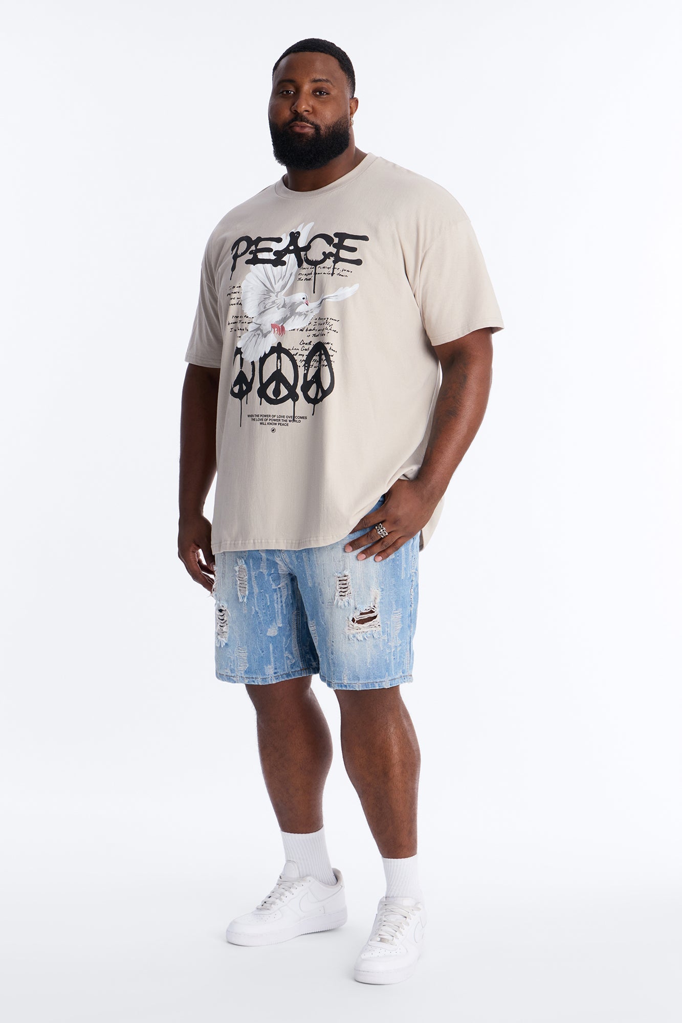 The Power Of Peace Short Sleeve Tee - Silver