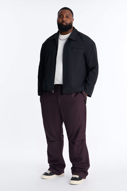Baggy Astoria Inverted Pockets Trouser - Wine