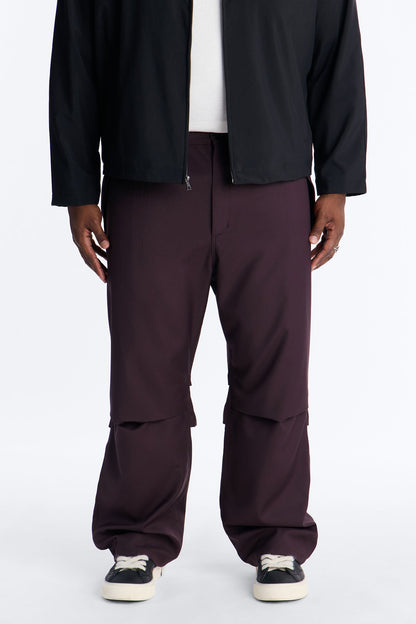 Baggy Astoria Inverted Pockets Trouser - Wine