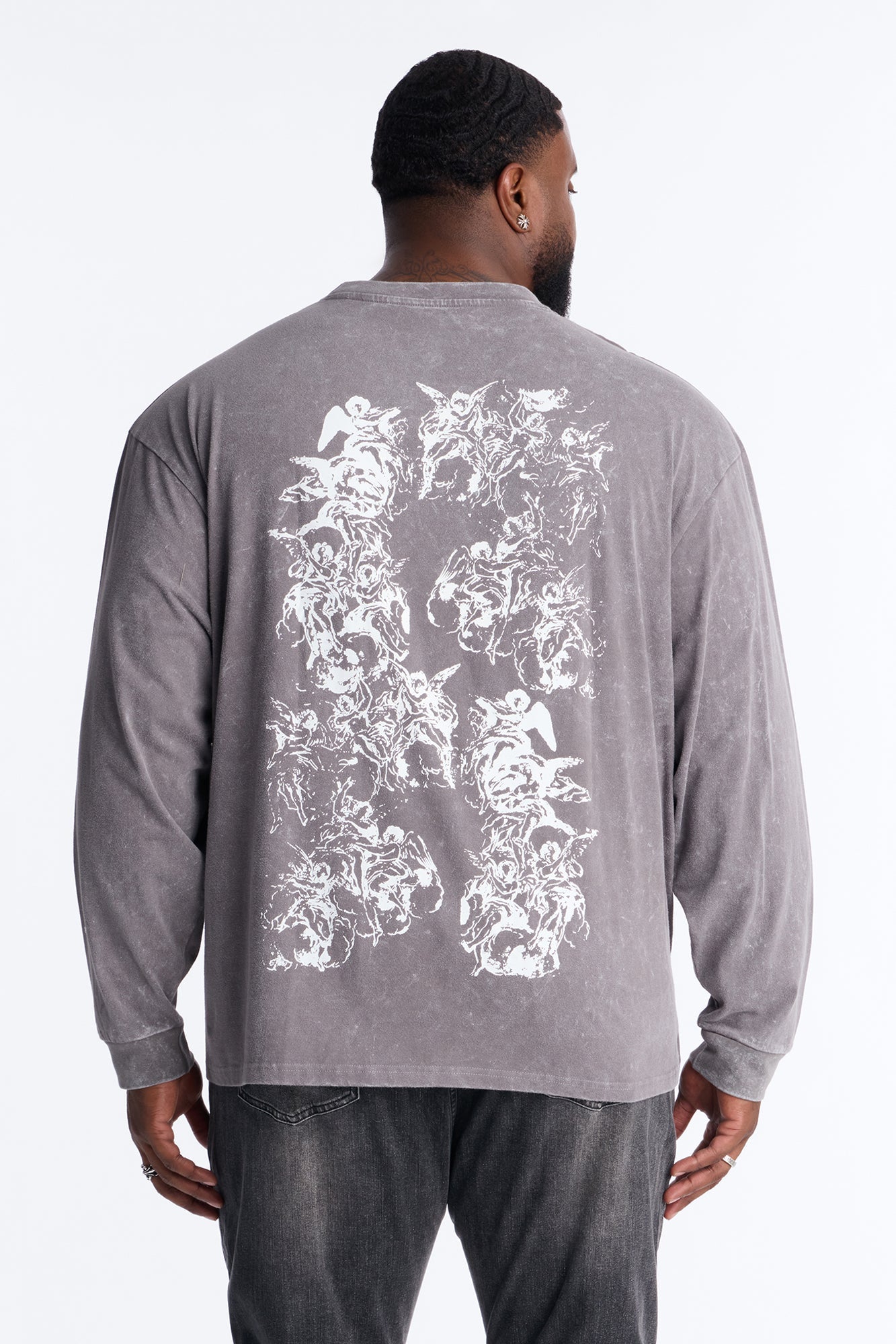 Divine Messenger Long Sleeve Tee - Charcoal