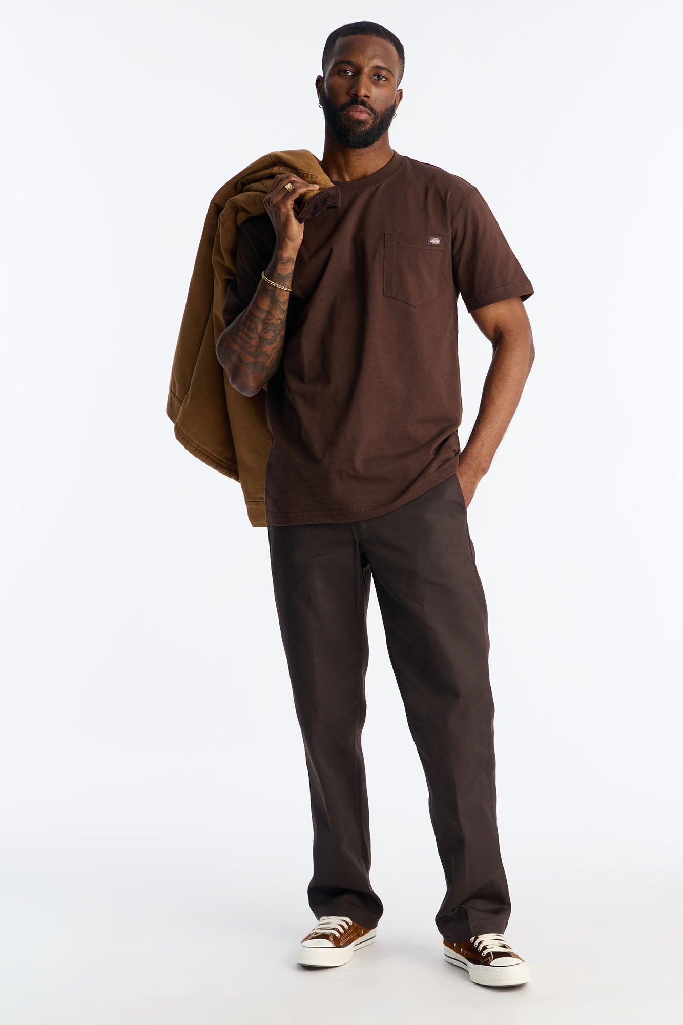 Dickies Heavyweight Short Sleeve Pocket Tee - Brown