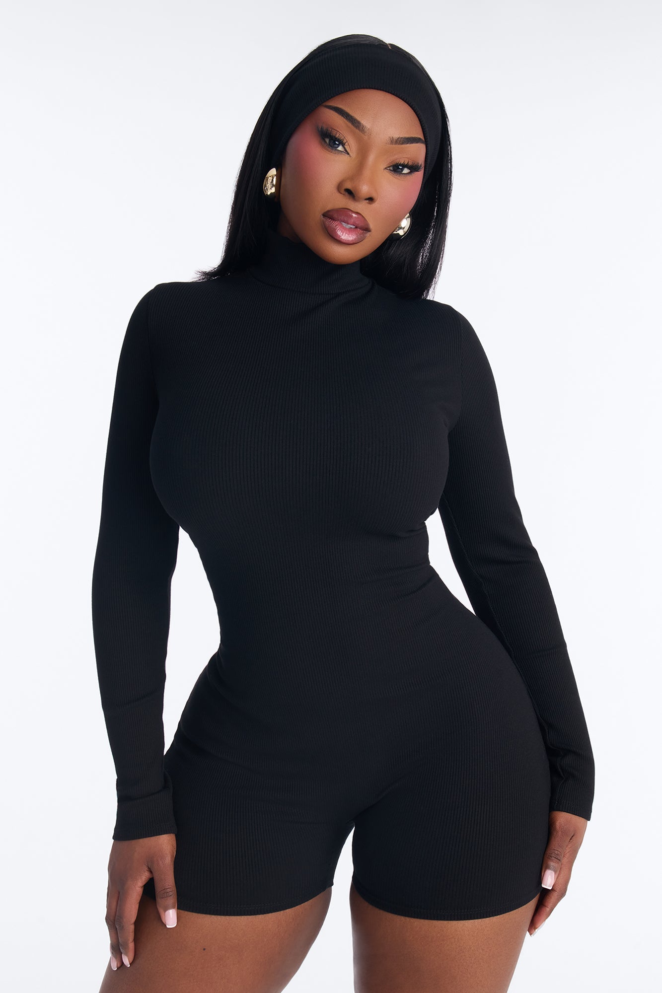 Katya Snatched 2 Piece Romper Set - Black