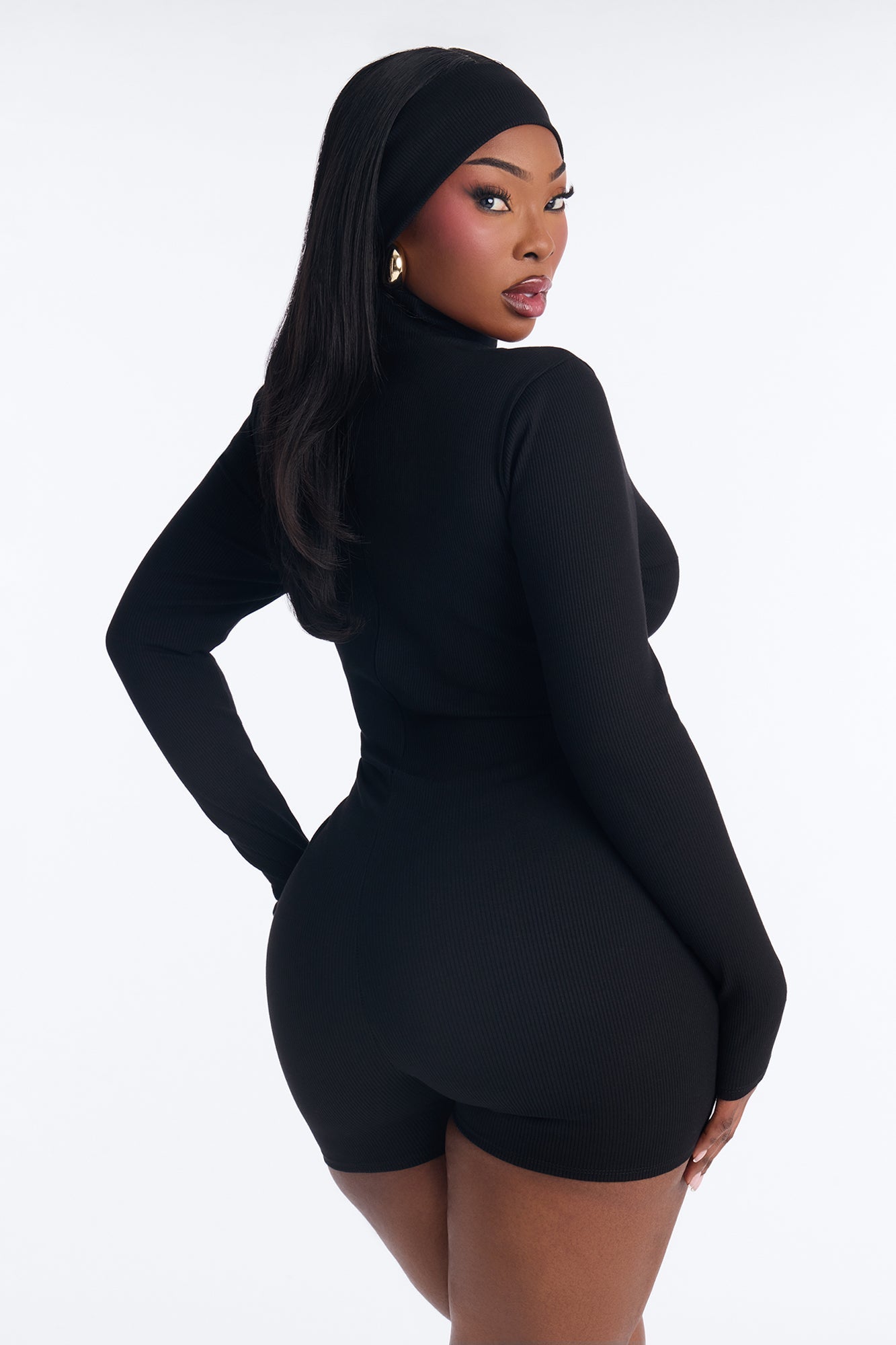 Katya Snatched 2 Piece Romper Set - Black