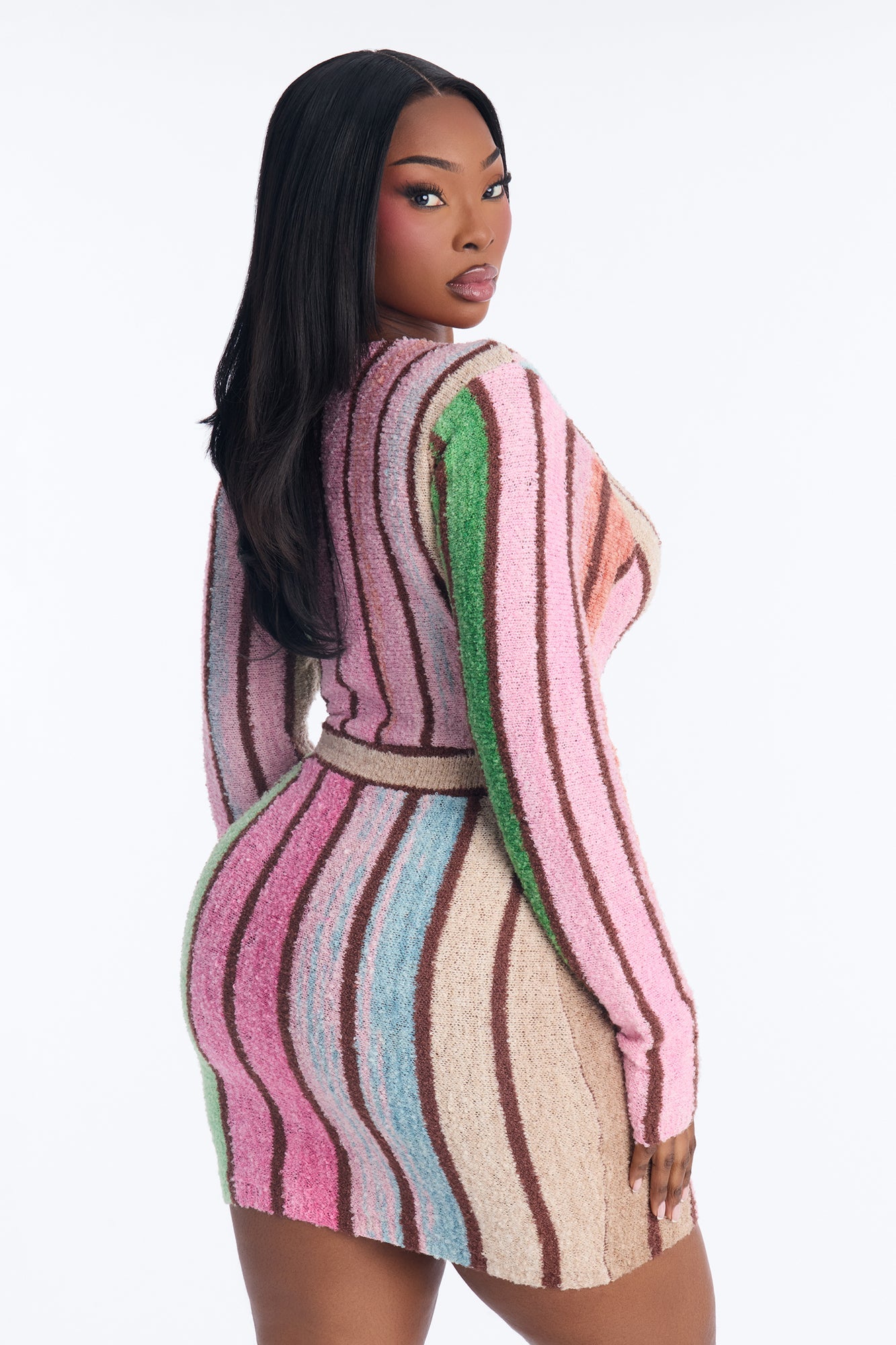 Keepin Cozy Sweater Mini Dress - Multi Color