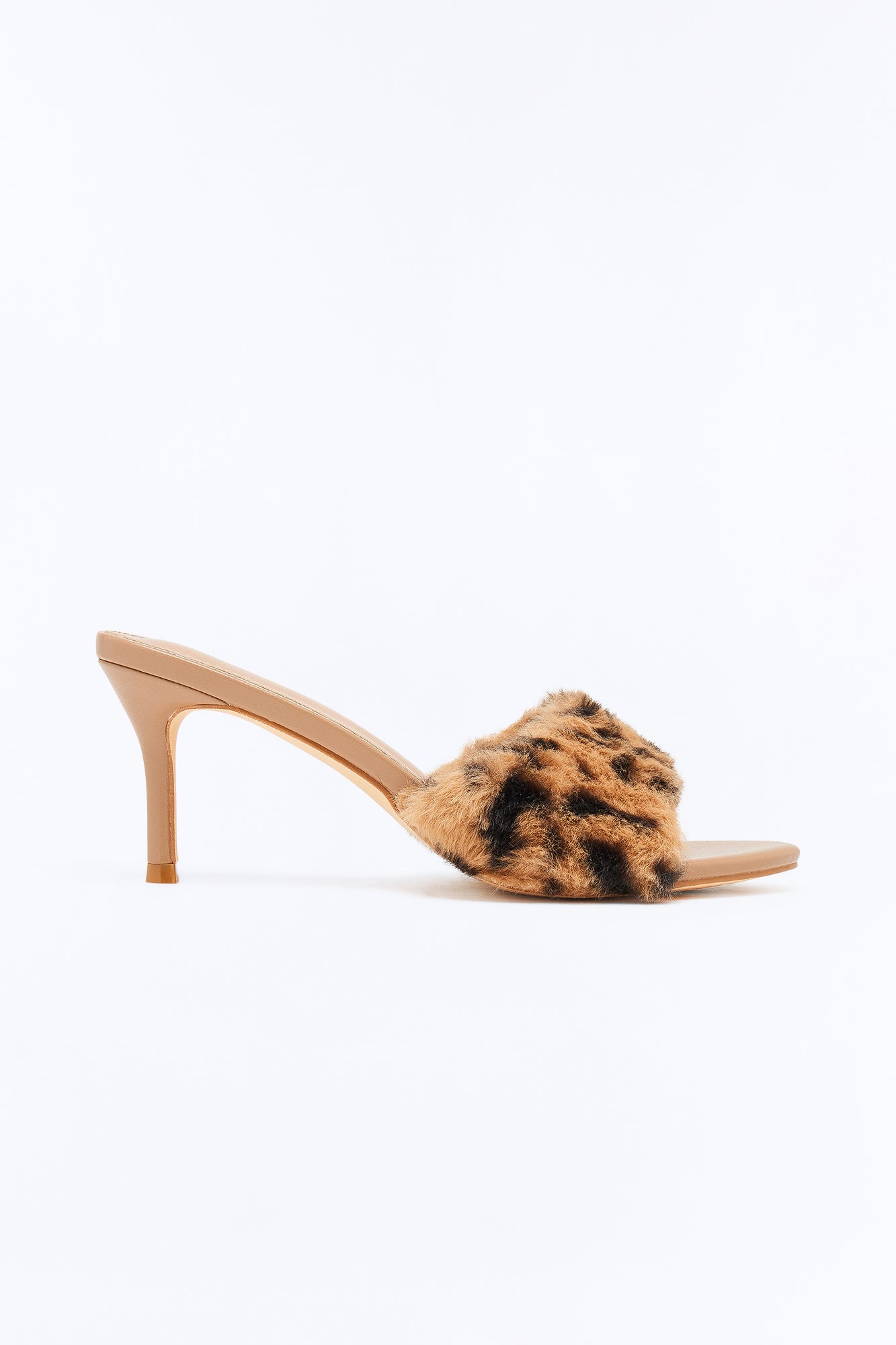 Nellie Faux Fur Trim Heels - Leopard