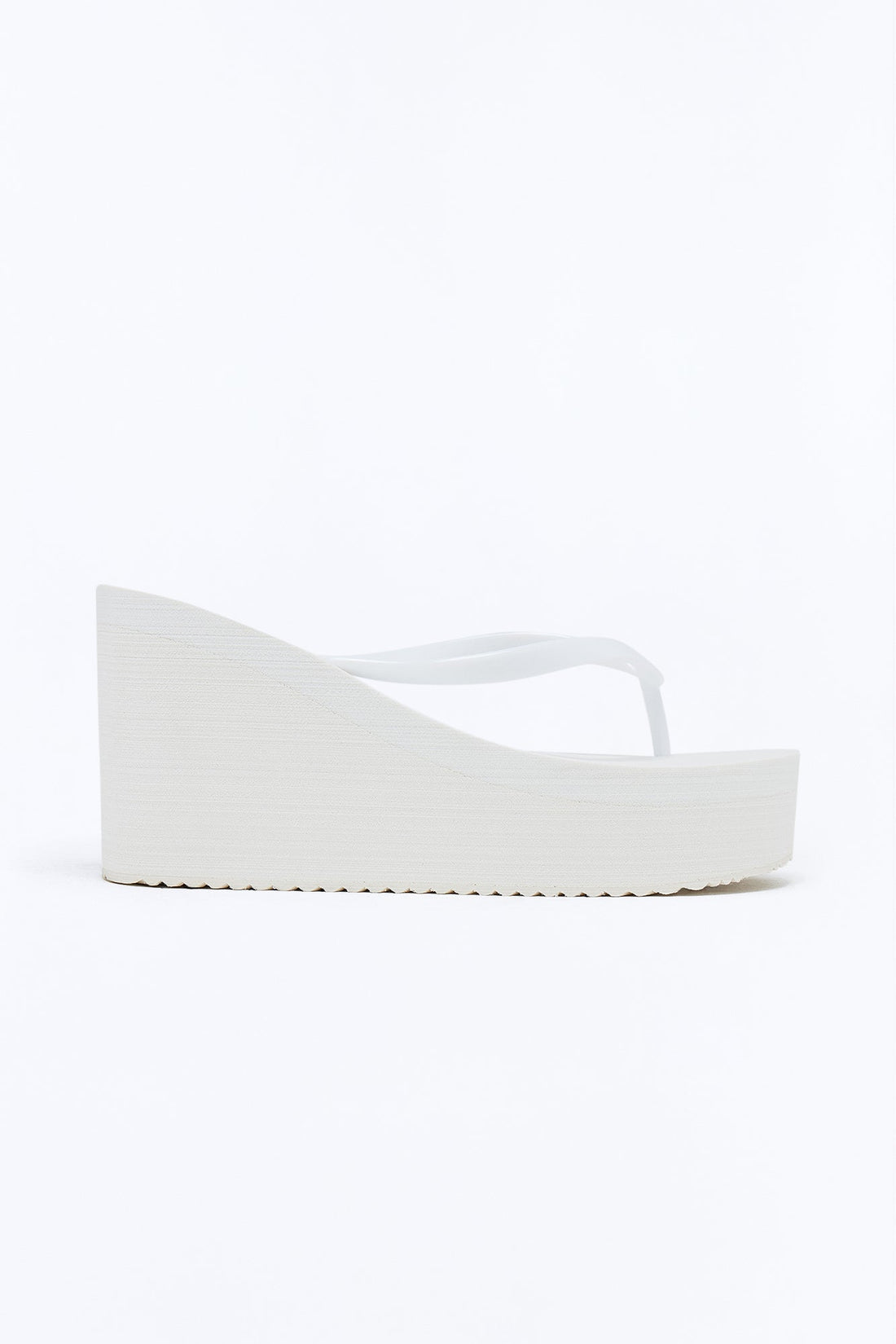 Saturday Thong Platform Wedges - White