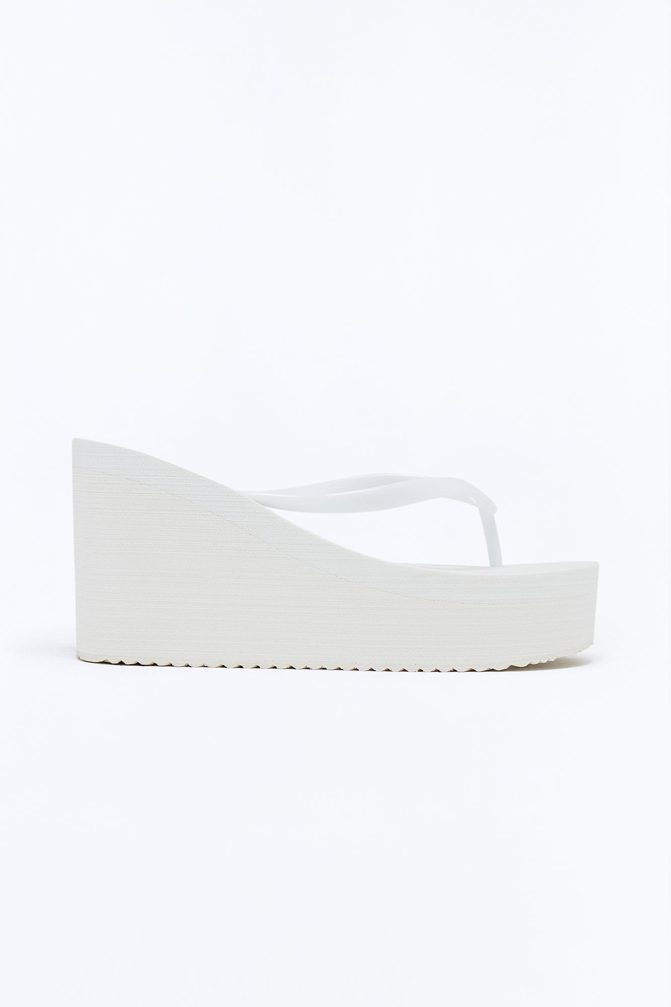 Saturday Thong Platform Wedges - White