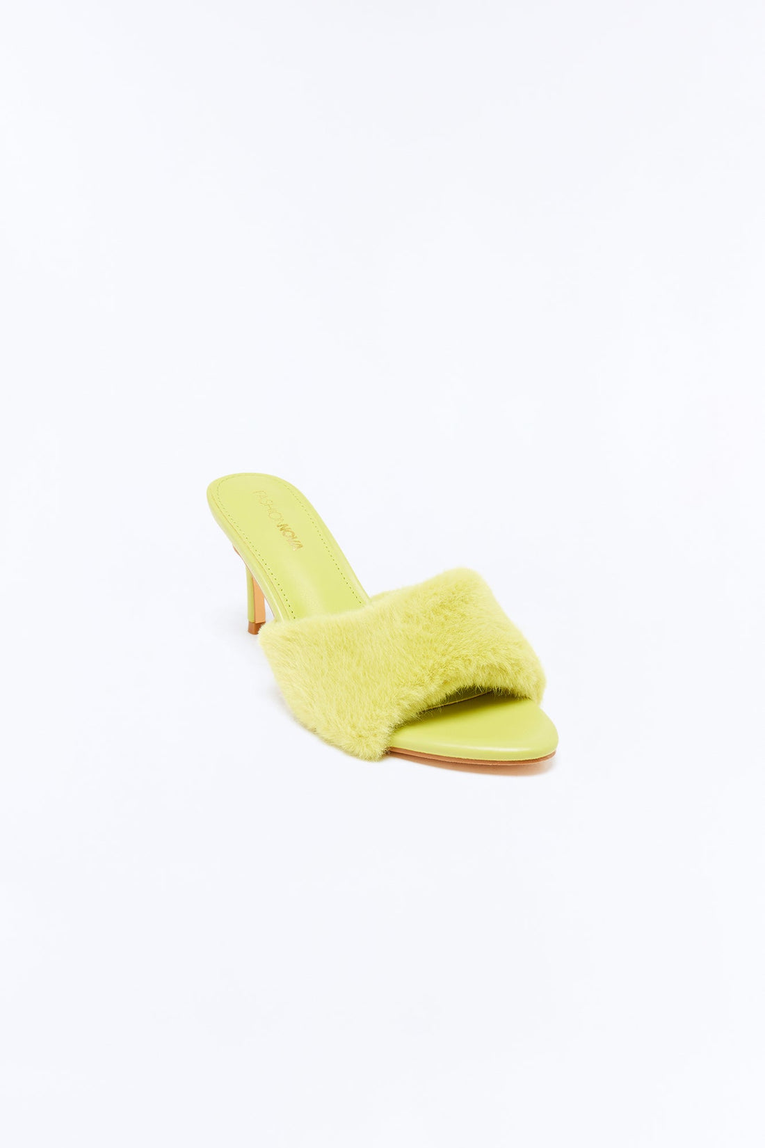 Nellie Faux Fur Trim Heels - Chartreuse