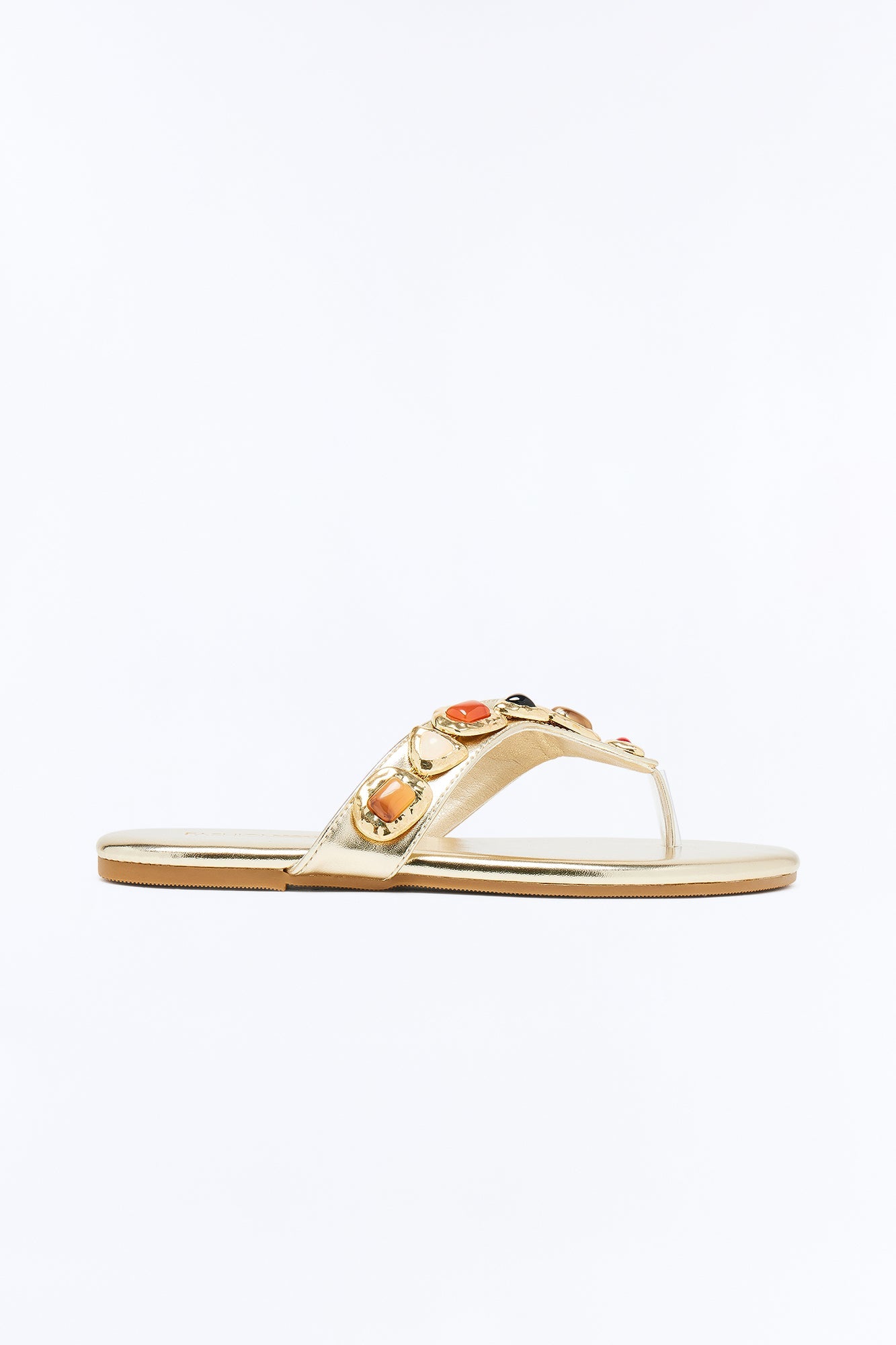 Vancesca Jewel Flip Flops - Gold
