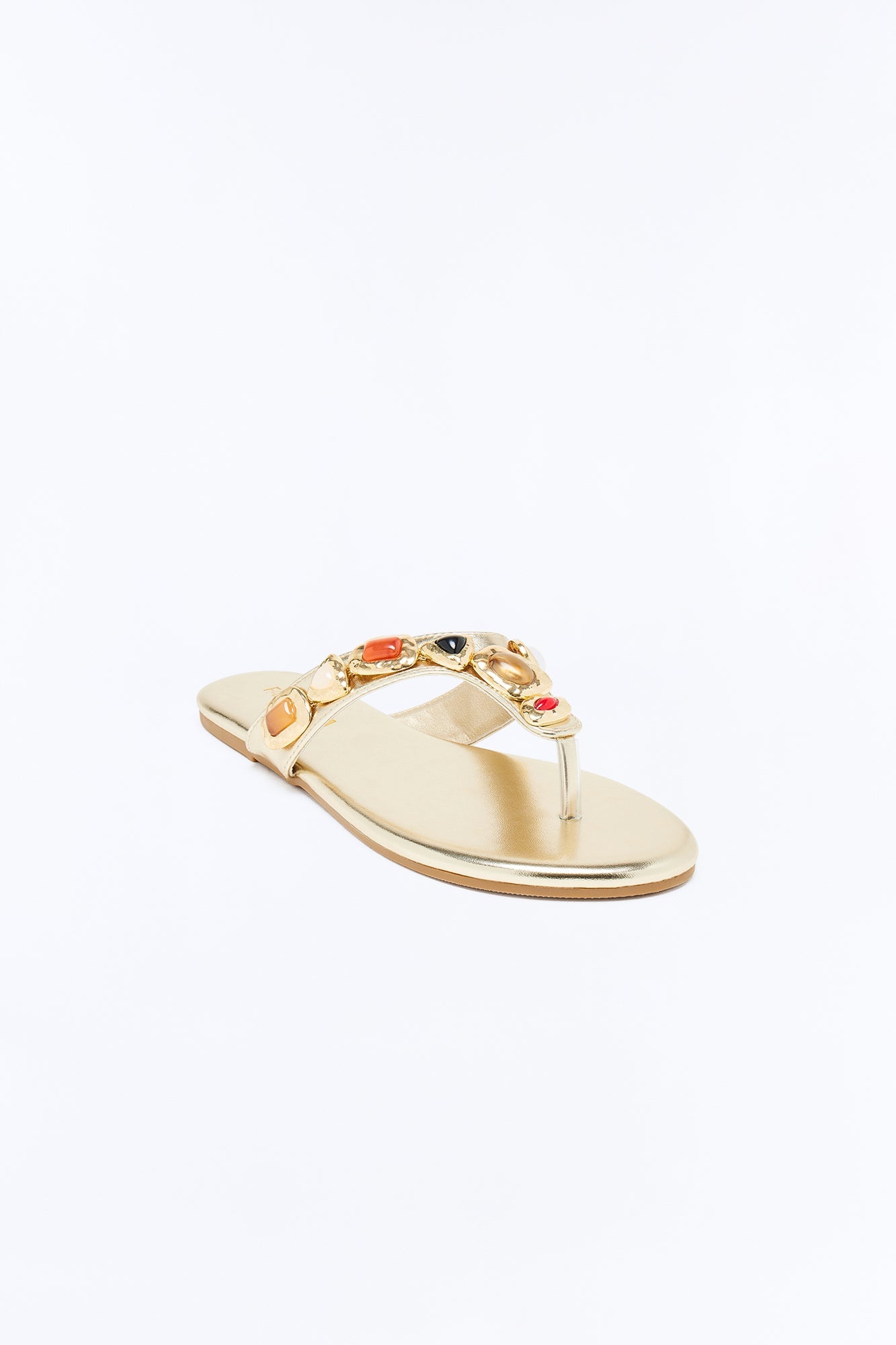 Vancesca Jewel Flip Flops - Gold