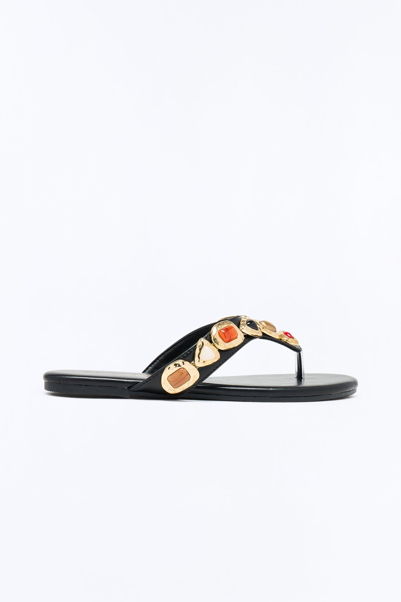 Vancesca Jewel Flip Flops - Black