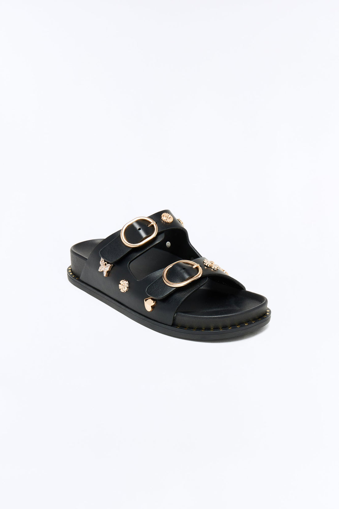 Dara Charm Slides - Black