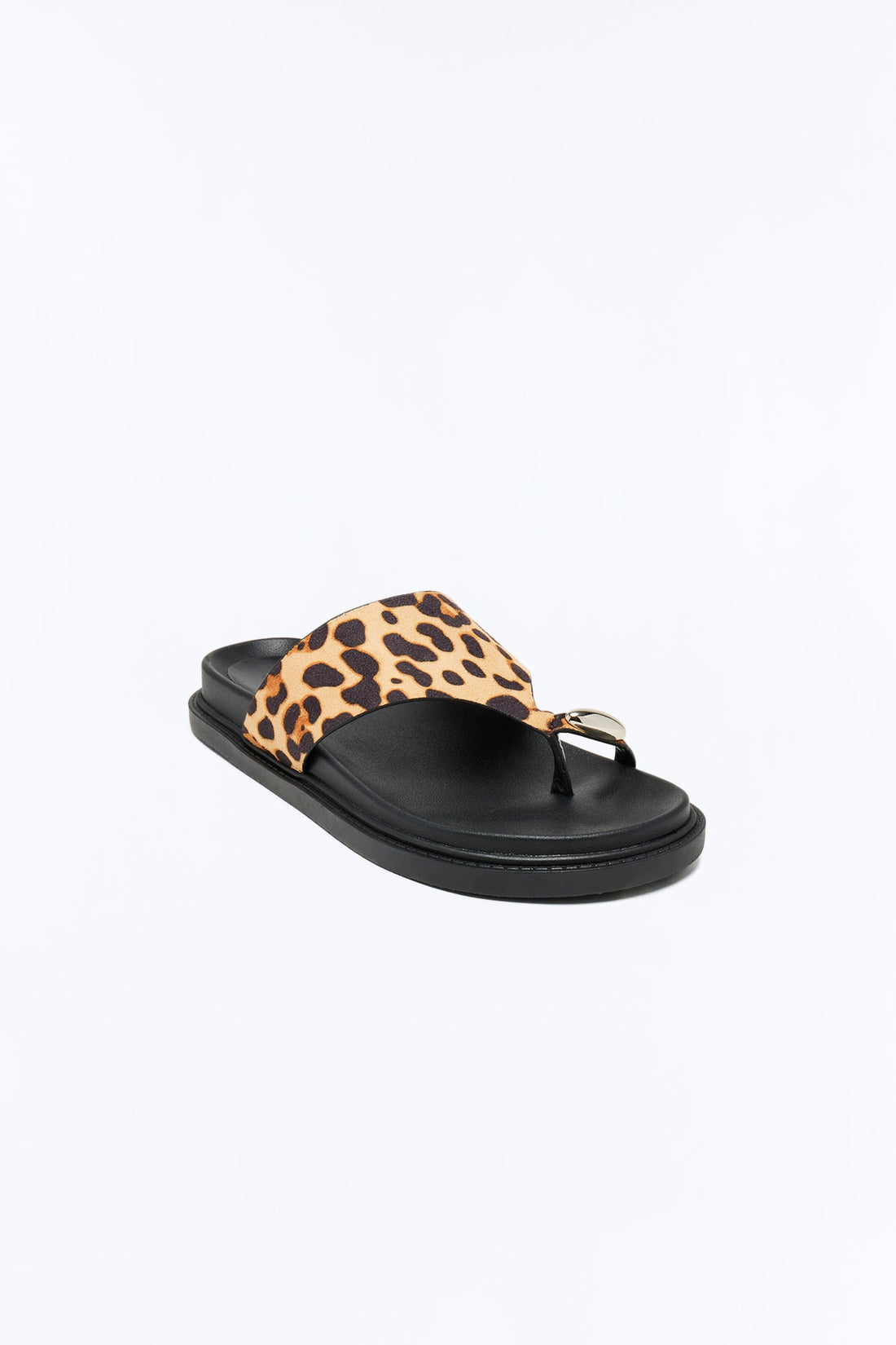 Juxta Hardware Toe Ring Flip Flops - Leopard