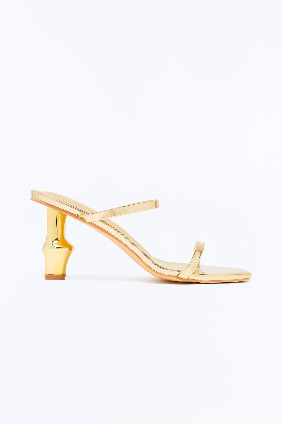 Azari Faux Leather Heels - Gold