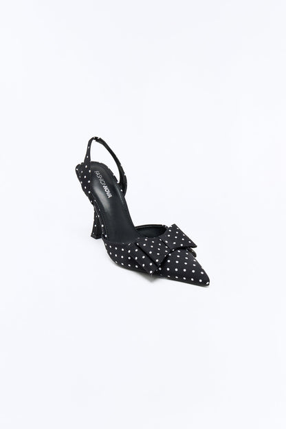 Shafina Bow Polka Dot Pumps - Black
