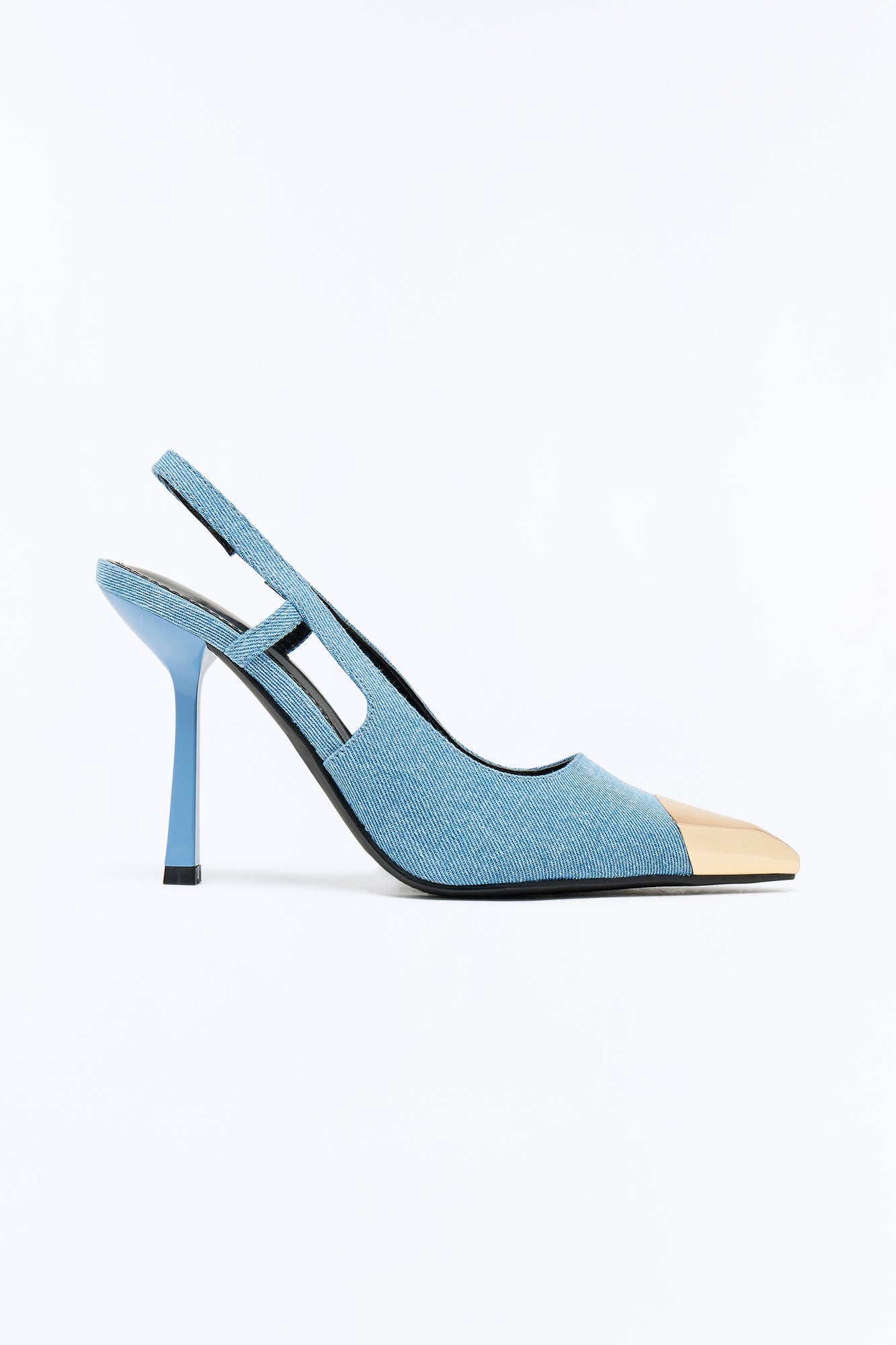 Liya Hardware Toe Slingback Pumps - Denim