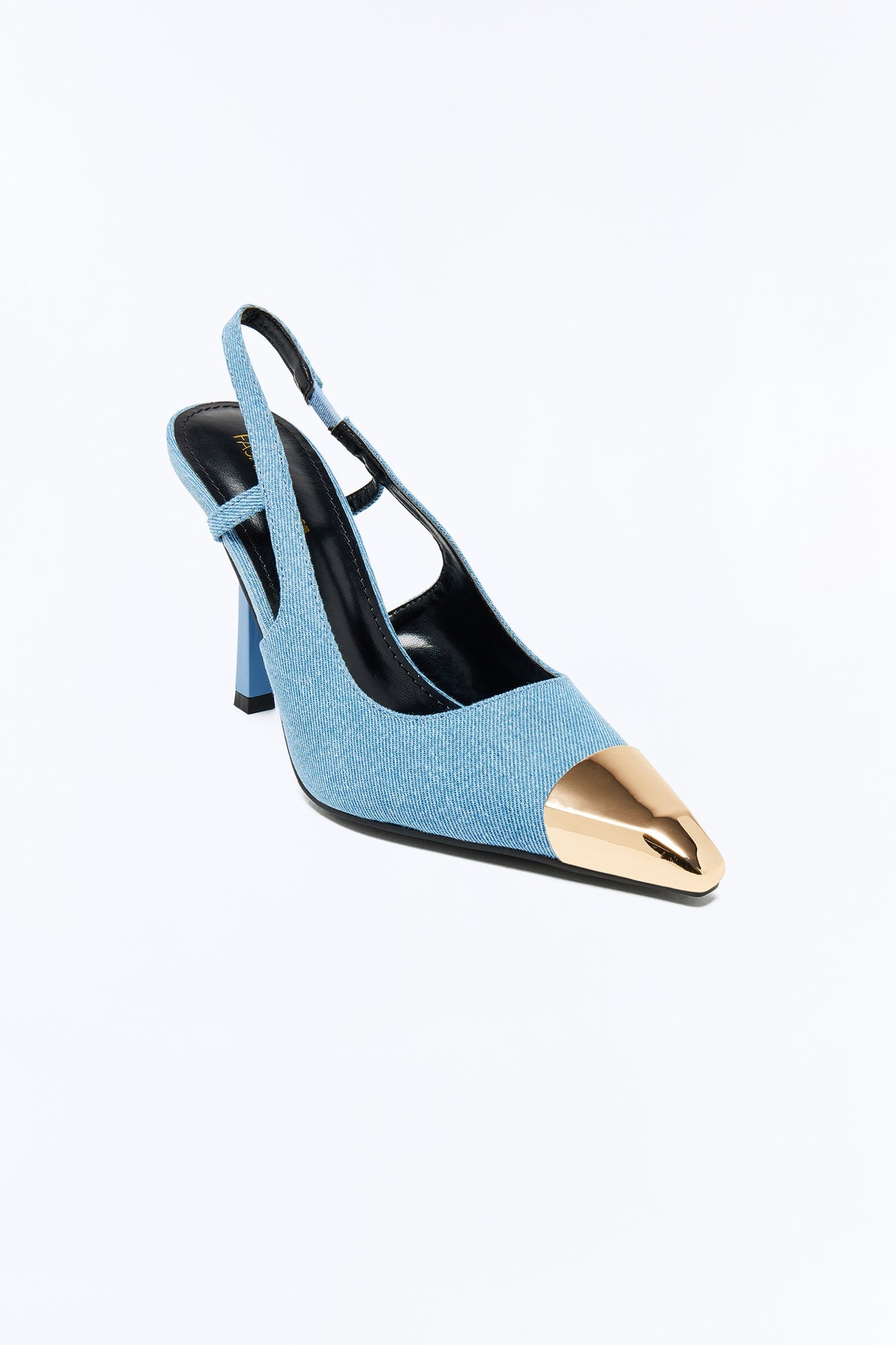 Liya Hardware Toe Slingback Pumps - Denim