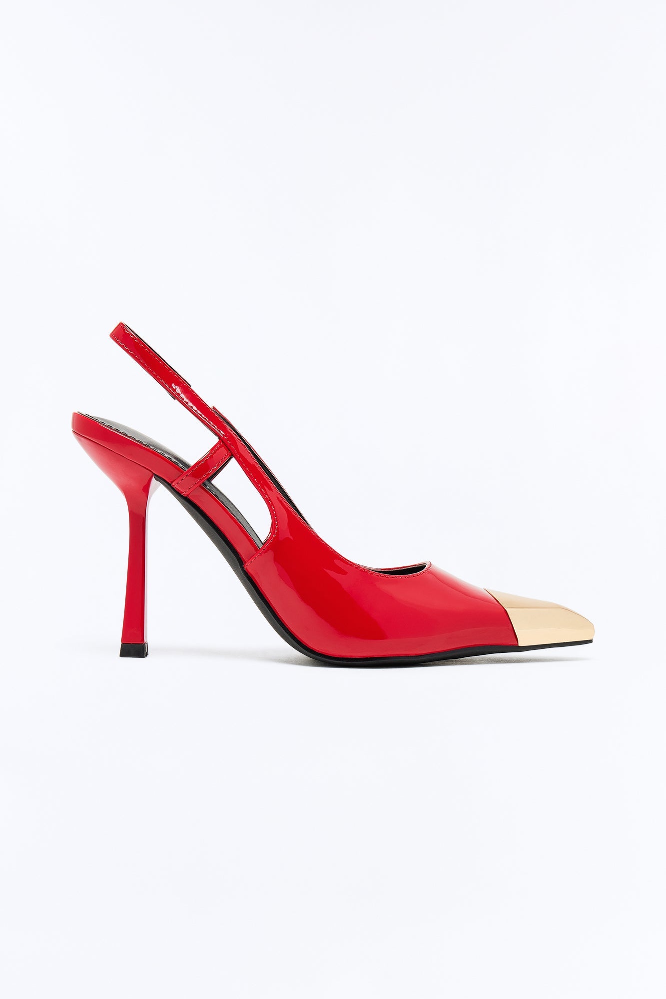 Liya Hardware Toe Slingback Pumps - Red
