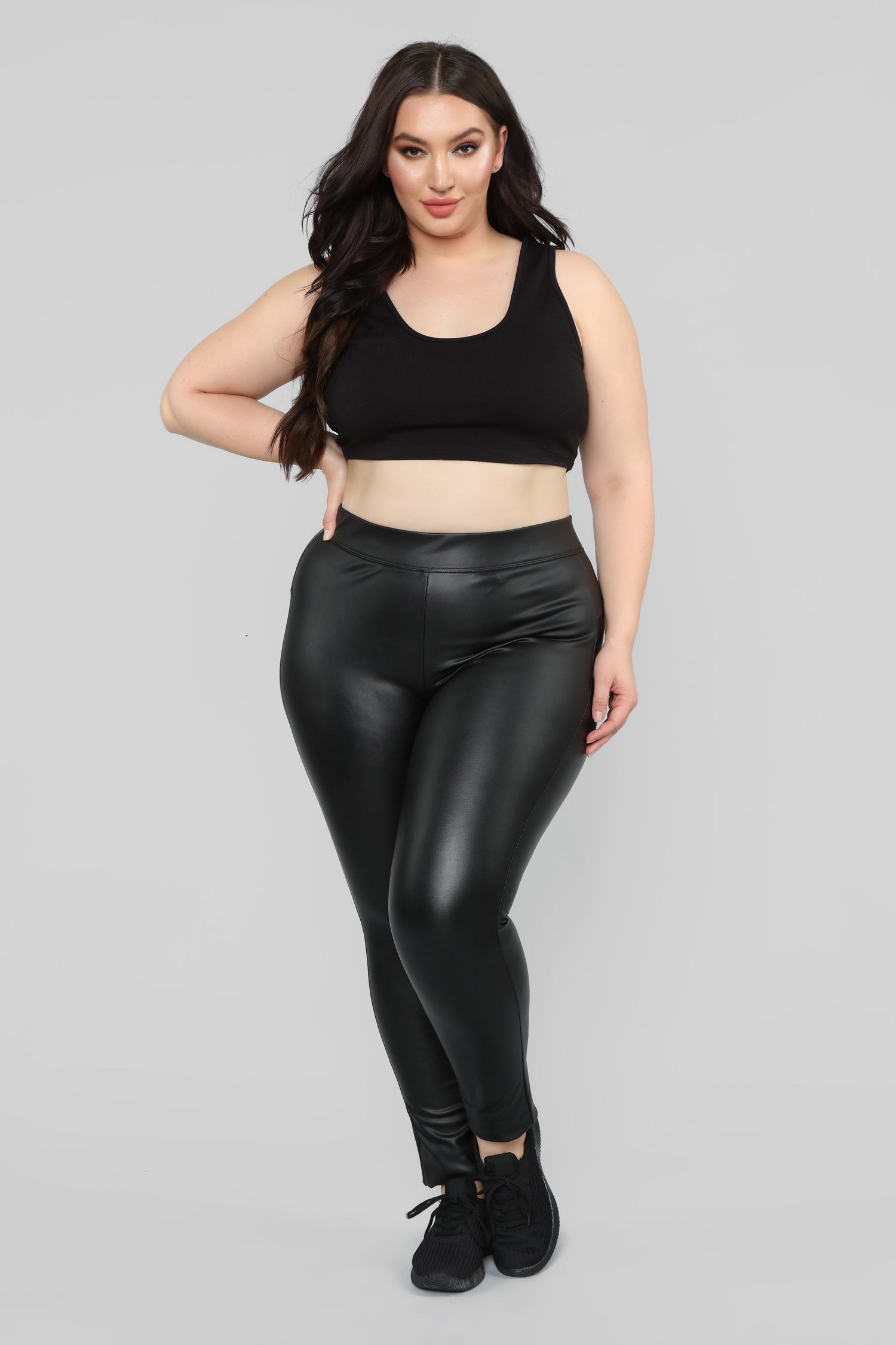 Liliana Faux Leather Leggings - Black