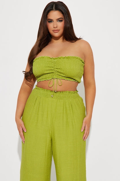 Vacation Time Pant Set - Chartreuse