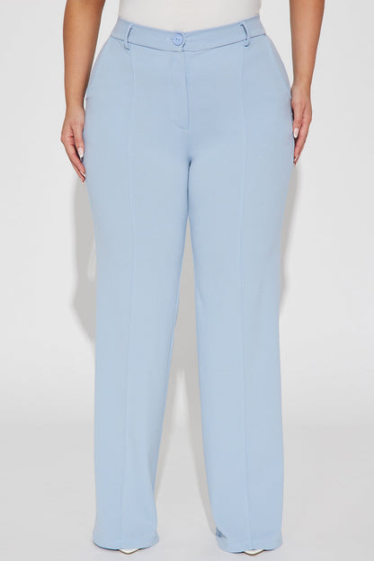 Heidi Wide Leg Trouser Pant - Slate Blue